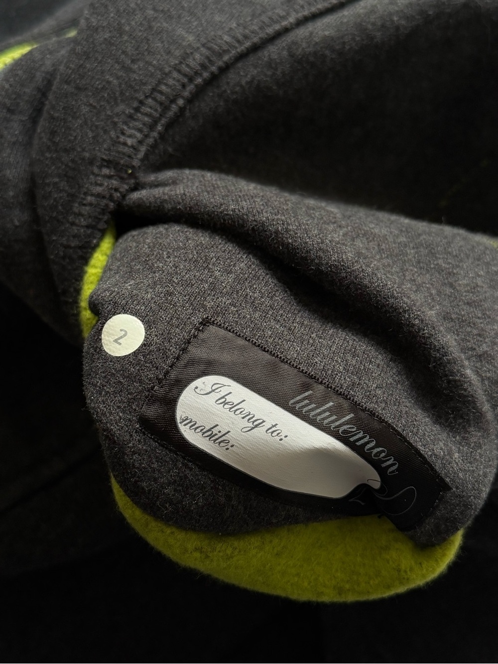 lululemon RARE VINTAGE Scuba Zip Hoodie Embroidered Fuzzy Logo Size 2 Grey Green - Picture 8 of 8